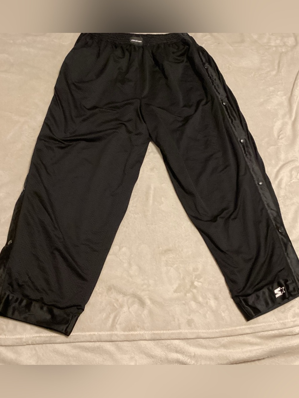 STARTER Black Snap-Front Track Pants